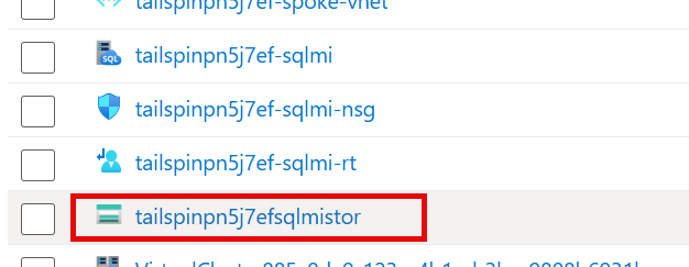 Azure Portal displaying the list of resources with the storage account highlighted.