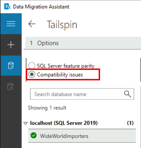 The Compatibility issues option is selected on the Review results pane.