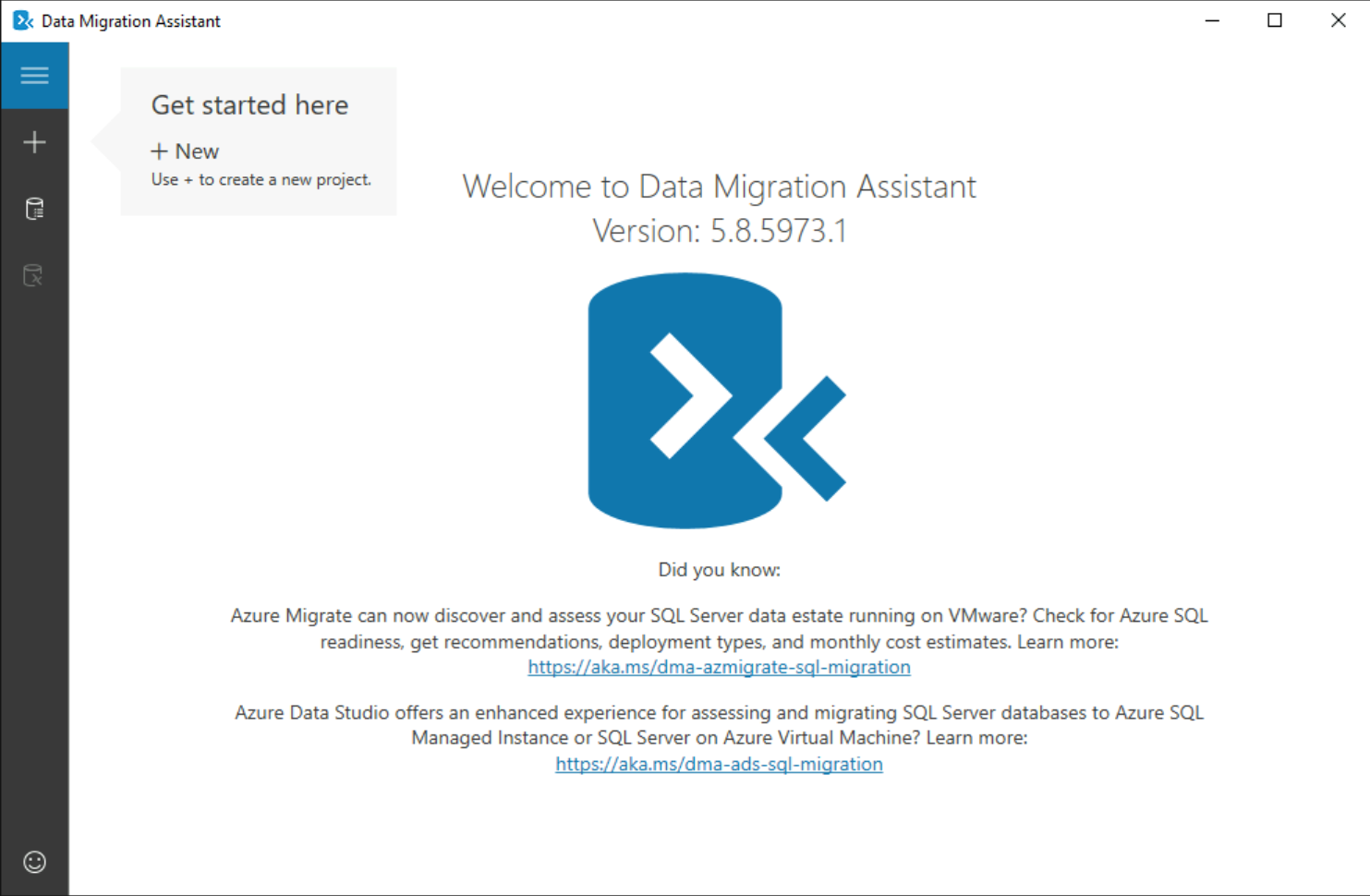 The Data Migration Assistant application is shown.